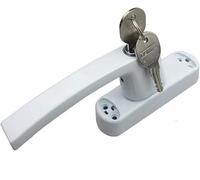 WsidQokfn Casement Window Locking Handle, Locks, Door Aluminum Spiral with Key Linkage Lock(White,27 mm)