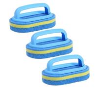 WSIEHFLT 1/3PCS Spazzola for La Pulizia della Casa Manico Magico Spugna Facile Pulizia for Cucina Bagno WC Parete Finestra Strumenti(Blue 3pcs)