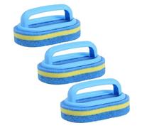 WSIEHFLT 1/3PCS Spazzola for La Pulizia della Casa Manico Magico Spugna Facile Pulizia for Cucina Bagno WC Parete Finestra Strumenti(Blue 3pcs)