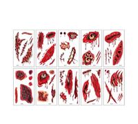 WSIEHFLT 10 Adesivi for Tatuaggi Finti con cicatrici da ferite for Halloween, Body Art, temporanei realistici sanguinanti for Donne e Uomini(Set-418)