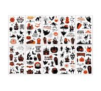 WSIEHFLT 10 Adesivi for Tatuaggi temporanei di Halloween, 120 Cartoni Animati, Pipistrello, Ragno, Gatto, Zucca, Fantasma, Zombi, Motivo, Tatuaggio Artistico sul Braccio
