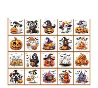 WSIEHFLT 20 Fogli di Tatuaggi temporanei Halloween Impermeabili - Realistici cicatrici ferite finte Zucca Fantasma Strega for Feste Cosplay Viso Corpo S(M341-360)