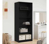 WSJHUHK Armadio in rovere nero 80 x 50 x 200 cm - Ingegnerizzato mobili in legno e ripostiglio, armadi e armadi