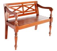 WSJHUHK Batavia - Panchina in legno di mogano massiccio, 98 cm, colore: Marrone scuro