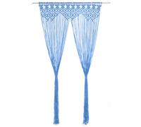 WSJHUHK Casa & Giardino,Decorazione,Trattamenti per finestre,Tende e tende,Tenda macramè Blu 140x240 cm Cotone