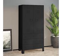WSJHUHK Home-Armadi & Storage,Armadi & Armadi,Armadio Industriale Nero 90x50x180 cm Metallo