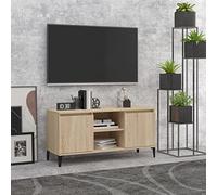 WSJHUHK Home-Entertainment Centri & Supporti Tv, Mobile TV con Gambe in Metallo Rovere Sonoma 103.5x35x50 cm