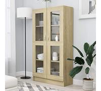 WSJHUHK Home-Scaffalature, Librerie & Scaffali a Piedi, Vetrine Vetrine Rovere Sonoma 82.5x30.5x150 cm Legno Ingegnerizzato