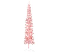 WSJHUHK Mezzo albero di Natale artificiale, sottile, con supporto, rosa, 240 cm