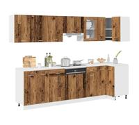 WSJHUHK Mobili,Armadi & Stoccaggio,Armadi da cucina,11 Pezzo Kitchen Cabinet Set Lione Legno Vecchio Legno Ingegnerizzato