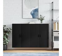WSJHUHK Mobili,Armadi & Stoccaggio,Buffet & Credenze,Armadi a parete 2 pz Nero 69.5x34x90 cm