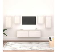 WSJHUHK Mobili, centri di intrattenimento e supporti TV, mobili TV 6 pz bianco legno massello pino