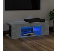 WSJHUHK Mobili,Centri Intrattenimento & Supporti Tv,Mobile TV con Luci LED Grigio Cemento 90x39x30 cm