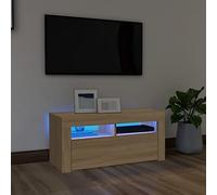 WSJHUHK Mobili,Centri Intrattenimento & Supporti Tv,Mobile TV con Luci LED Rovere Sonoma 90x35x40 cm