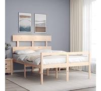 WSJHUHK Mobili,Letti & Accessori,Letti & Telai,Letto Senior senza Materasso Piccolo Doppio In Legno Massello