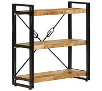 WSJHUHK Mobili,Scaffalature,Librerie & Scaffali,Libreria a 3 ripiani 77x30x80 cm Legno Massello Mango e Ferro