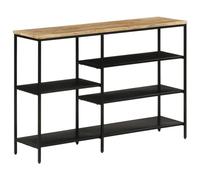WSJHUHK Mobili, tavoli, tavoli d'accento, tavolini, consolle, 110 x 30 x 75 cm, in legno di mango grezzo massiccio e ferro