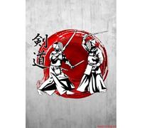 WSJIJY Stampa su Tela Arti Marziali Giapponesi Judo Jujitsu Karate Do Kendo Taekwondo Kanji Bushido Poster su Tela Quadro da Parete Decorazione per La Casa 50X70Cm Senza Cornice