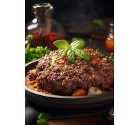 WSJIJY Stampa su Tela Cibo Delizioso Moderno Tagliatelle Bolognesi Bistecca Cucina Poster Classico Dipinti su Tela Immagini di Arte della Parete Ristorante Home Decor 45X60Cm Senza Cornic