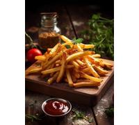 WSJIJY Stampa su Tela Classico Delizioso Salmone Sushi Patatine Fritte Hamburger Cucina Arte Poster Dipinti su Tela Pareti Art Immagini Sala da Pranzo Home Decor 50X70Cm No Frame