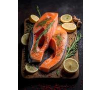 WSJIJY Stampa su Tela Classico Delizioso Salmone Sushi Patatine Fritte Hamburger Cucina Arte Poster Dipinti su Tela Pareti Art Immagini Sala da Pranzo Home Decor 50X70Cm No Frame