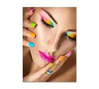WSJIJY Stampa su Tela Colorato Nail Art Moda Tela Pittura Nordic Poster Stampe Moderna Arte della Parete per Negozi di Bellezza Home Decor 50X70Cm Senza Cornice