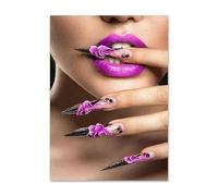WSJIJY Stampa su Tela Colorful Nail Art Fashion Canvas Painting Nordic Posters Prints Modern Wall Art for Beauty Shops Home Decor 70X100Cm No Frame