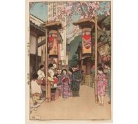 WSJIJY Stampa su Tela Dipinti su Tela di Viaggio Giapponese A Tokyo, Geisha, Stampe d'Arte Vintage da Parete, Poster Paesaggistici per La Decorazione del Soggiorno, 60X90 Cm, Senza Cornice.