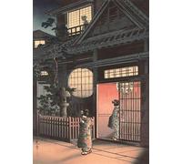 WSJIJY Stampa su Tela Dipinti su Tela di Viaggio Giapponese A Tokyo, Geisha, Stampe d'Arte Vintage da Parete, Poster Paesaggistici per La Decorazione del Soggiorno, 60X90 Cm, Senza Cornice.