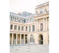 WSJIJY Stampa su Tela Dipinto d'Epoca Parigi Architettura Paesaggio Porte Blu E Muro Rosso Poster Tela Pittura Arte Murale Immagini Decorazione Casa 21X30Cm Senza Cornice