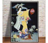 WSJIJY Stampa su Tela Elegante Giapponese Geisha Donna Pittura A Olio su Tela di Canapa Arte della Parete Anime Poster Stampe per L'Arredamento del Soggiorno 50X70 Cm Senza Cornice