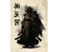 WSJIJY Stampa su Tela Guerriero Giapponese Bushido Corazzato Geisha Samurai Katana Ninja Poster Arte Tela Pittura Stampa da Parete Picture Room Home Decor 50X70Cm No Frame
