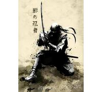 WSJIJY Stampa su Tela Guerriero Giapponese Bushido Corazzato Geisha Samurai Katana Ninja Poster Arte Tela Pittura Stampa da Parete Picture Room Home Decor 50X70Cm No Frame