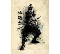 WSJIJY Stampa su Tela Guerriero Giapponese Bushido Corazzato Geisha Samurai Katana Ninja Poster Arte Tela Pittura Stampa da Parete Picture Room Home Decor 50X70Cm No Frame