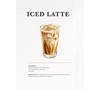 WSJIJY Stampa su Tela Modern Nordic Minimalist Afternoon Tea Coffee Drink Recipe Poster Canvas Paintings Wall Art Pictures Coffee Shop Home Decor 50X70Cm No Frame