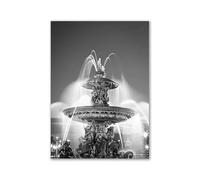 WSJIJY Stampa su Tela Moderno Bianco E Nero Romantico Europa Francia Città Tedesche Paesaggio Fotografia Stampata Poster Arte Murale Quadro su Tela Dipinto 50X70Cm Senza Cornice