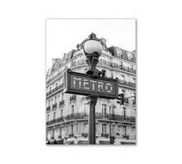 WSJIJY Stampa su Tela Moderno Bianco E Nero Romantico Europa Francia Città Tedesche Paesaggio Fotografia Stampata Poster Arte Murale Quadro su Tela Dipinto 70X100Cm Senza Cornice