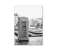 WSJIJY Stampa su Tela Moderno Bianco E Nero Romantico Europa Francia Città Tedesche Paesaggio Fotografia Stampata Poster Arte Murale Quadro su Tela Dipinto 70X100Cm Senza Cornice