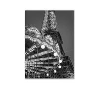 WSJIJY Stampa su Tela Moderno Bianco E Nero Romantico Europa Francia Città Tedesche Paesaggio Fotografia Stampata Poster Arte Murale Quadro su Tela Dipinto 70X100Cm Senza Cornice