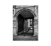 WSJIJY Stampa su Tela Moderno Bianco E Nero Romantico Europa Francia Città Tedesche Paesaggio Fotografia Stampata Poster Arte Murale Quadro su Tela Dipinto 50X70Cm Senza Cornice