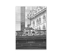 WSJIJY Stampa su Tela Moderno Bianco E Nero Romantico Europa Francia Città Tedesche Paesaggio Fotografia Stampata Poster Arte Murale Quadro su Tela Dipinto 70X100Cm Senza Cornice