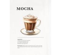 WSJIJY Stampa su Tela Moderno Nordico Minimalista tè Pomeridiano caffè Bevanda Ricetta Poster Dipinti su Tela Immagini di Arte della Parete Caffetteria Decorazioni per La Casa 45X60 Cm