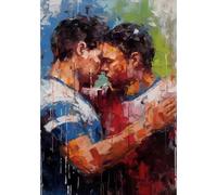 WSJIJY Stampa su Tela Poster di Amanti Gay Omosessuali Stampa su Tela Decorazione per Soggiorno Camera da Letto Decorazione da Parete per La Casa 45 X 60 Cm Senza Cornice.