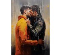 WSJIJY Stampa su Tela Poster di Amanti Gay Omosessuali Stampa su Tela Decorazione per Soggiorno Camera da Letto Decorazione da Parete per La Casa 70X100 Cm Senza Cornice.