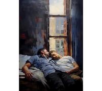 WSJIJY Stampa su Tela Poster di Amanti Gay Omosessuali Stampa su Tela Decorazione per Soggiorno Camera da Letto Decorazione da Parete per La Casa 60X90 Cm Senza Cornice.