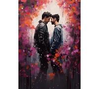 WSJIJY Stampa su Tela Poster di Amanti Gay Omosessuali Stampa su Tela Decorazione per Soggiorno Camera da Letto Decorazione da Parete per La Casa 45 X 60 Cm Senza Cornice.