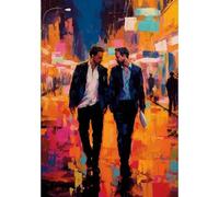 WSJIJY Stampa su Tela Poster di Amanti Gay Omosessuali Stampa su Tela Decorazione per Soggiorno Camera da Letto Decorazione da Parete per La Casa 30X45 Cm Senza Cornice.