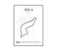 WSJIJY Stampa su Tela Poster di Pista di Formula Bianca, Stampa su Tela, Stampa di Pista di Gara, Immagine Artistica da Parete per Garage, Decorazione per La Casa, 70X100 Cm, Senza Cornice.