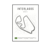 WSJIJY Stampa su Tela Poster di Pista di Formula Bianca, Stampa su Tela, Stampa di Pista di Gara, Immagine Artistica da Parete per Garage, Decorazione per La Casa, 70X100 Cm, Senza Cornice.