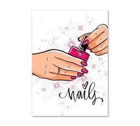 WSJIJY Stampa su Tela Poster E Stampe di Fiori con Smalto alla Moda, Arte Murale, Manicure, Salone di Bellezza, Tela, Decorazione Moderna per La Stanza della Ragazza, 60X90 Cm, Senza Cornice.